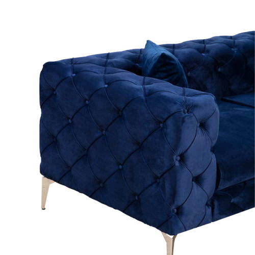 3 seater sofa PWF-0579 pakoworld Chesterfield type velvet fabric blue 237x90x73cm 3 seater sofa PWF-0579 pakoworld Chesterfield type velvet fabric blue 237x90x73cm