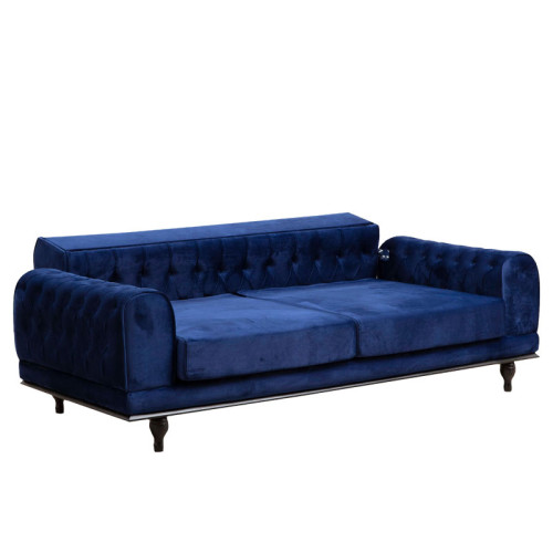 3 seater sofa-bed PWF-0567 pakoworld fabric blue 220x95x80cm 3 seater sofa-bed PWF-0567 pakoworld fabric blue 220x95x80cm