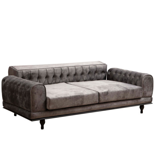 3 seater sofa-bed PWF-0567 pakoworld fabric anthracite 220x95x80cm 3 seater sofa-bed PWF-0567 pakoworld fabric anthracite 220x95x80cm