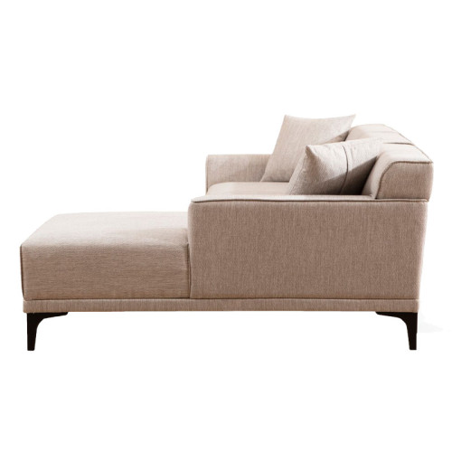 Corner sofa PWF-0566 pakoworld left corner fabric white 250x145x69cm