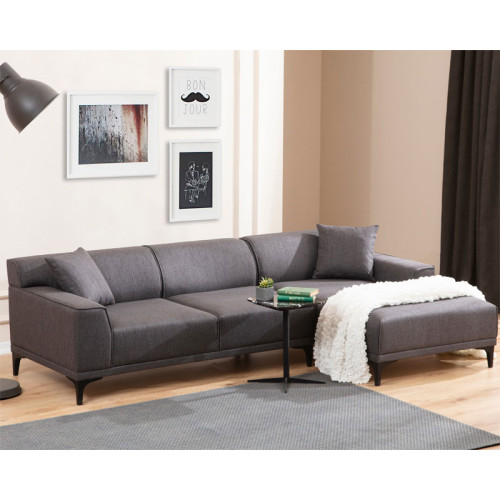 Corner sofa PWF-0566 pakoworld left corner fabric anthracite 250x145x69cm