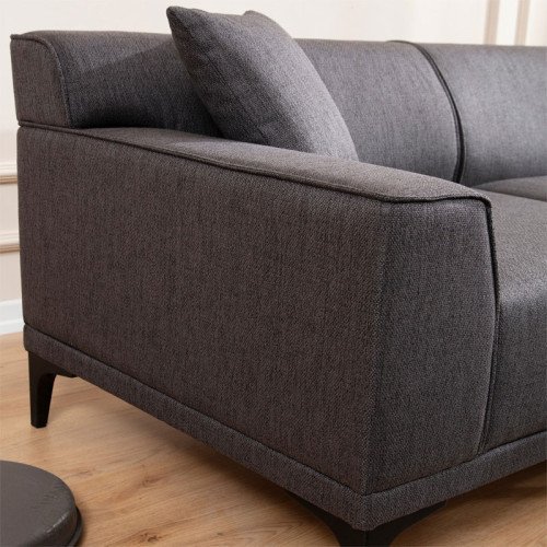 Corner sofa PWF-0566 pakoworld left corner fabric anthracite 250x145x69cm