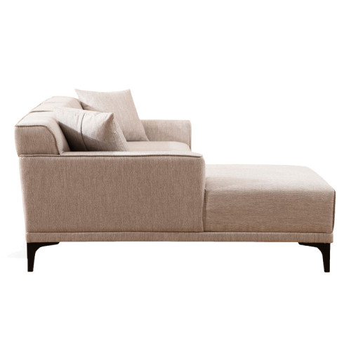 Corner sofa PWF-0566 pakoworld right corner fabric white 250x145x69cm