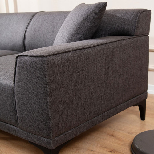 Corner sofa PWF-0566 pakoworld right corner fabric anthracite 250x145x69cm