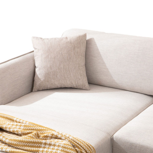 Corner sofa PWF-0565 pakoworld right corner fabric off white 270x95x67cm