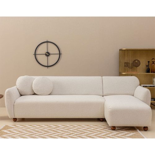 Corner sofa Arabella pakoworld left corner fabric white 273x93x86cm