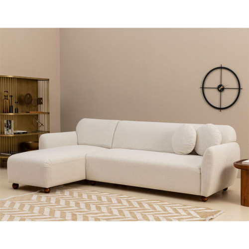 Corner sofa Arabella pakoworld right corner fabric white 273x93x86cm