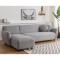 Corner sofa Arabella pakoworld right corner fabric grey 273x93x86cm