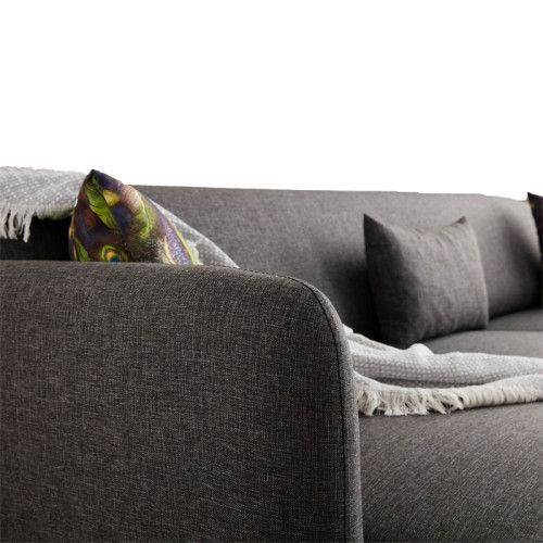 Corner sofa-bed PWF-0577 pakoworld right corner fabric anthracite 265x163x80cm