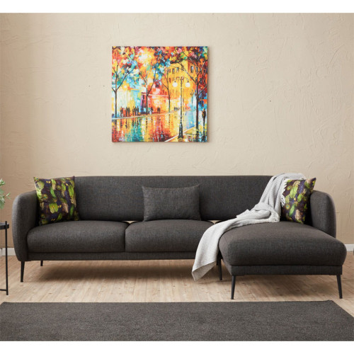 Corner sofa-bed PWF-0577 pakoworld left corner fabric anthracite 265x163x80cm