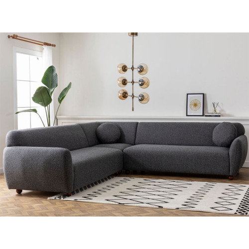 Corner sofa Arabella pakoworld right corner fabric anthracite 280x93x86cm