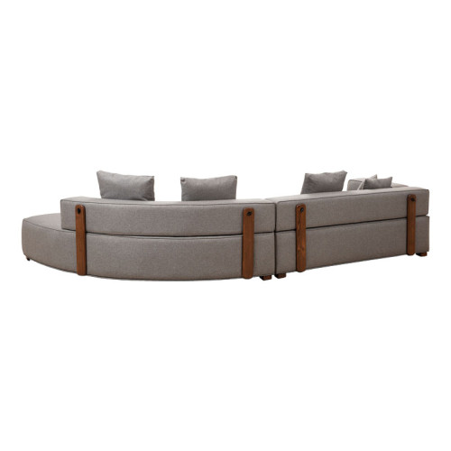 Corner sofa PWF-0600 pakoworld left corner fabric grey 180/105x70cm