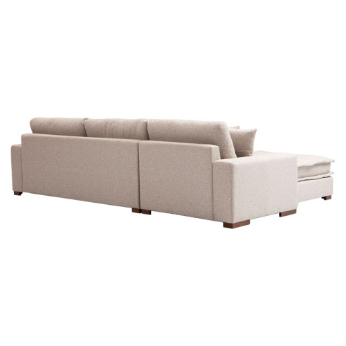 Corner sofa PWF-0601 pakoworld right corner fabric beige 323/190x85cm