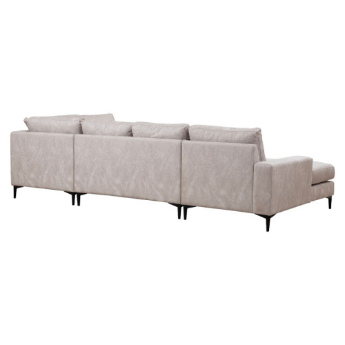 Corner sofa PWF-0621 beige fabric 314x200x90cm