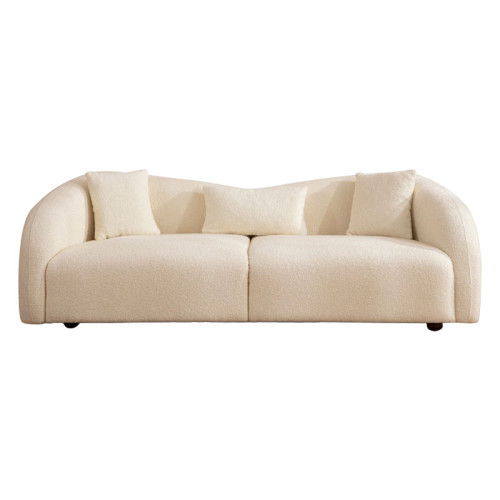 3-seater sofa PWF-0599 pakoworld cream fabric 236x91x76cm 3-seater sofa PWF-0599 pakoworld cream fabric 236x91x76cm
