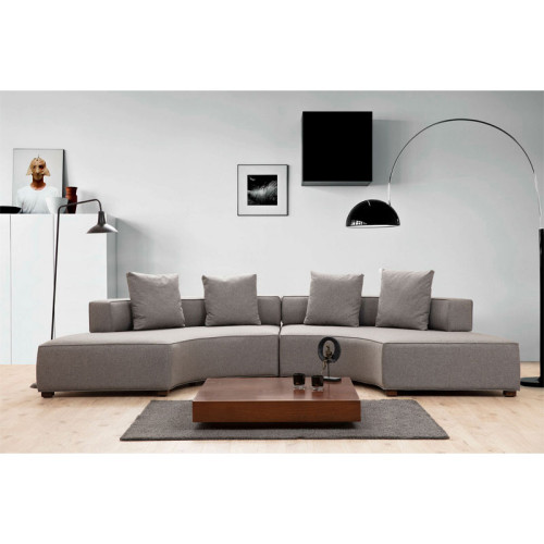 Corner sofa PWF-0600 pakoworld fabric gray 360x105x70cm