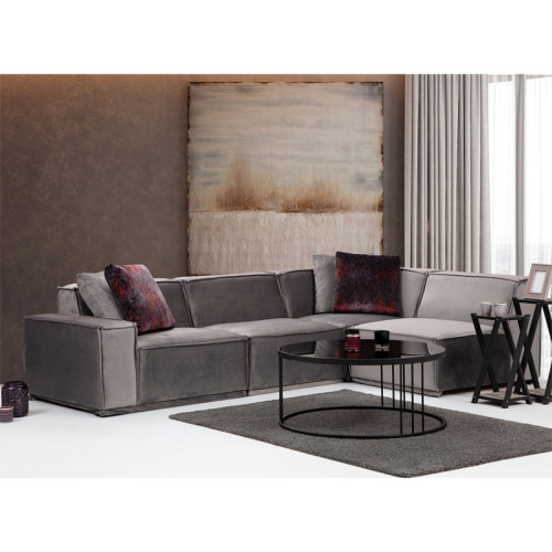 Corner sofa with left corner PWF-0623 fabric gray-dark gray 300/190x76cm