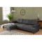 Corner sofa with right angle PWF-0586 pakoworld dark grey fabric 274x174x83cm