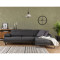 Corner sofa with left corner PWF-0586 pakoworld dark grey fabric 274x174x83cm