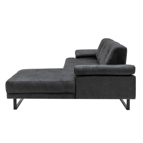 Corner sofa with left corner PWF-0586 pakoworld dark grey fabric 274x174x83cm