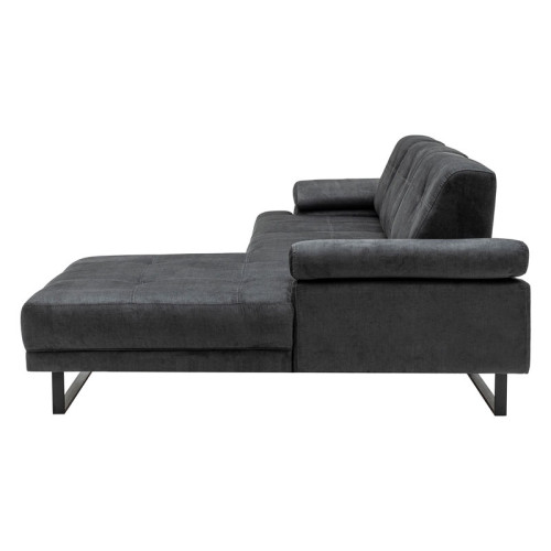 Corner sofa with left corner PWF-0586 pakoworld charcoal fabric 314x174x83cm