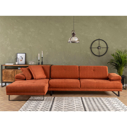 Corner sofa with right angle PWF-0586 pakoworld fabric tile 314x174x83cm