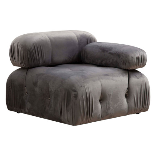 Polymorphic sofa Divine velvetish in grey color 288/190x75cm Polymorphic sofa Divine velvetish in grey color 288/190x75cm