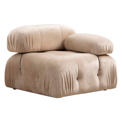 Polymorphic sofa Divine velvetish in dark cream color 288/190x75cm Polymorphic sofa Divine velvetish in dark cream color 288/190x75cm
