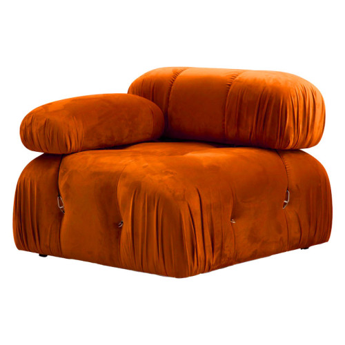 Polymorphic sofa Divine velvetish in orange color 288/190x75cm Polymorphic sofa Divine velvetish in orange color 288/190x75cm