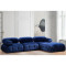 Polymorphic sofa Divine velvet color blue 288/190x75cm