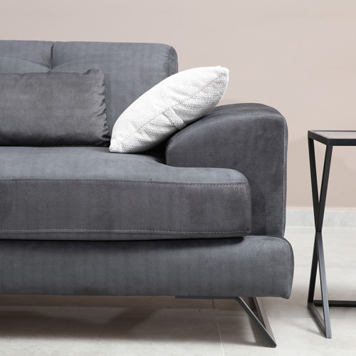 2 seater sofa PWF-0508 pakoworld anthracite fabric-black 185x79x92cm 2 seater sofa PWF-0508 pakoworld anthracite fabric-black 185x79x92cm