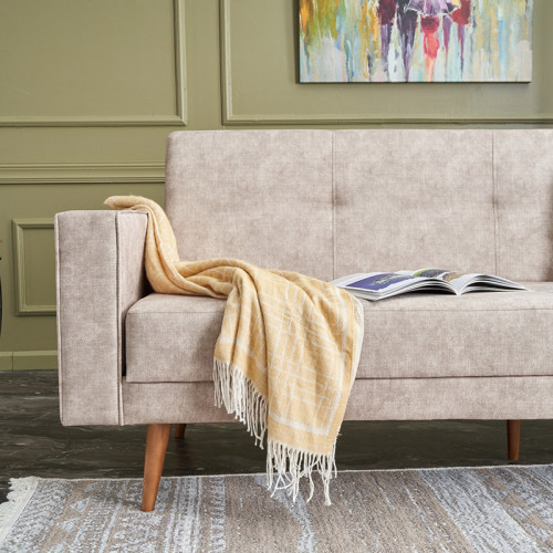 3-seater sofa-bed PWF-0528 pakoworld fabric beige antique - walnut 214x75x90cm 3-seater sofa-bed PWF-0528 pakoworld fabric beige antique - walnut 214x75x90cm