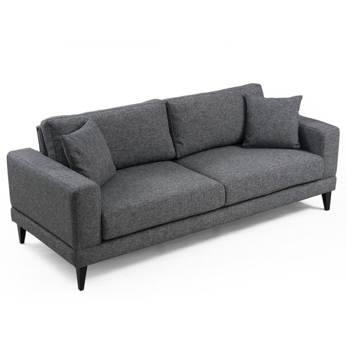 3-seater sofa PWF-0510 pakoworld fabric dark gray-black 210x85x90cm 3-seater sofa PWF-0510 pakoworld fabric dark gray-black 210x85x90cm
