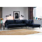 Corner sofa Fortune pakoworld left corner velvet blue-black 283x180x88cm