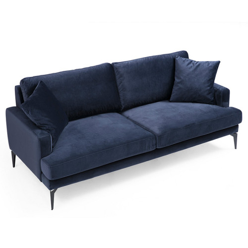 2-seater Sofa Fortune pakoworld velvet blue-black 175x88x90cm 2-seater Sofa Fortune pakoworld velvet blue-black 175x88x90cm