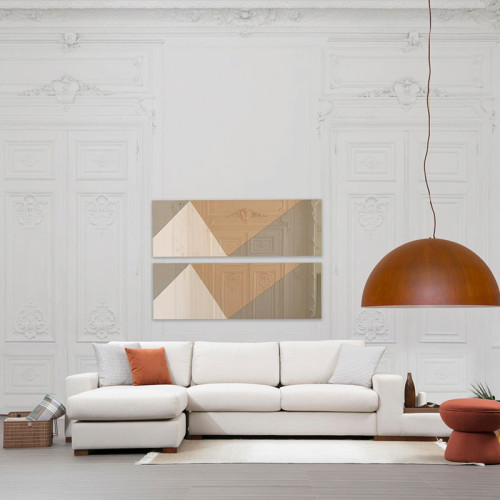 Corner sofa PWF-0540 pakoworld right corner beige-walnut fabric 312x194x85cm