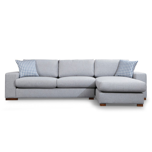 Corner sofa PWF-0538 pakoworld left corner gray-walnut fabric 290x194x85cm