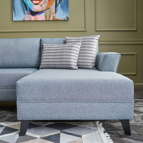 Versatile corner sofa-bed PWF-0536 pakoworld light blue fabric 300x202x78cm Versatile corner sofa-bed PWF-0536 pakoworld light blue fabric 300x202x78cm