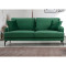 2-seater sofa Fortune pakoworld velvet green-black 175x90x88cm