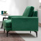 Armchair Fortune pakoworld velvet green-black 80x90x88cm