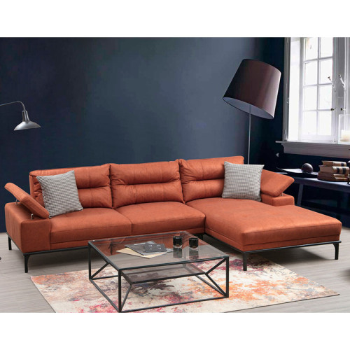 Corner sofa PWF-0529 pakoworld left corner fabric dark orange-black 309x188x89cm