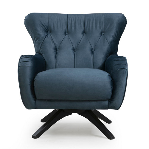 Armchair PWF-0514 pakoworld velvet blue-black 85x78x91cm