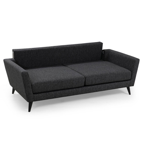 Sofa 3-seater PWF-0526 pakoworld fabric anthracite-black 215x94x88cm