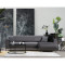 Corner sofa PWF-0523 pakoworld left corner velvet anthracite-black 287x169x85cm