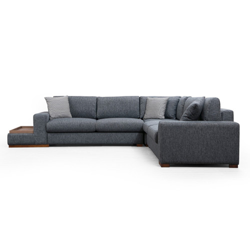 Corner sofa PWF-0519 pakoworld left corner anthracite-walnut fabric 323x282x85cm