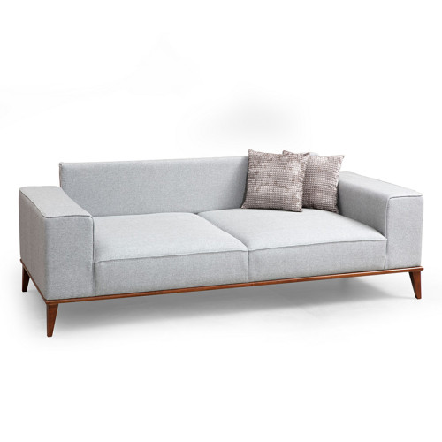 Sofa 3-seater PWF-0504 pakoworld gray-walnut fabric 223x85x91cm