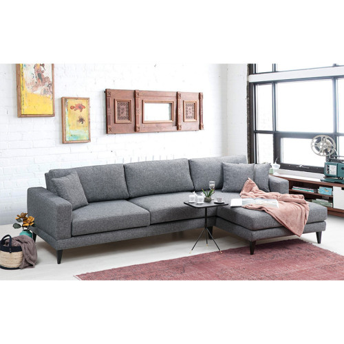 Corner sofa PWF-0510 pakoworld left corner fabric anthracite-black 303x160x85cm