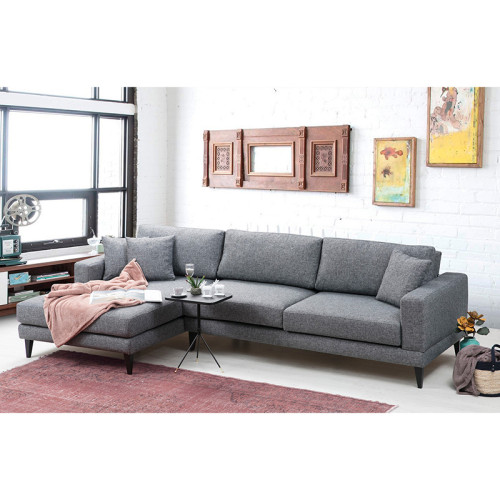 Corner sofa PWF-0510 pakoworld right corner fabric anthracite-black 303x160x85cm