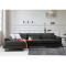 Corner sofa PWF-0503 pakoworld right corner velvet anthracite-black 308x190x100/92cm