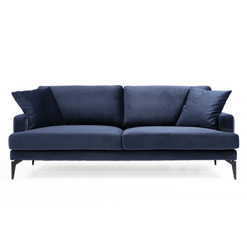 3-seater sofa Fortune pakoworld velvet navy blue-black 205x88x90cm 3-seater sofa Fortune pakoworld velvet navy blue-black 205x88x90cm